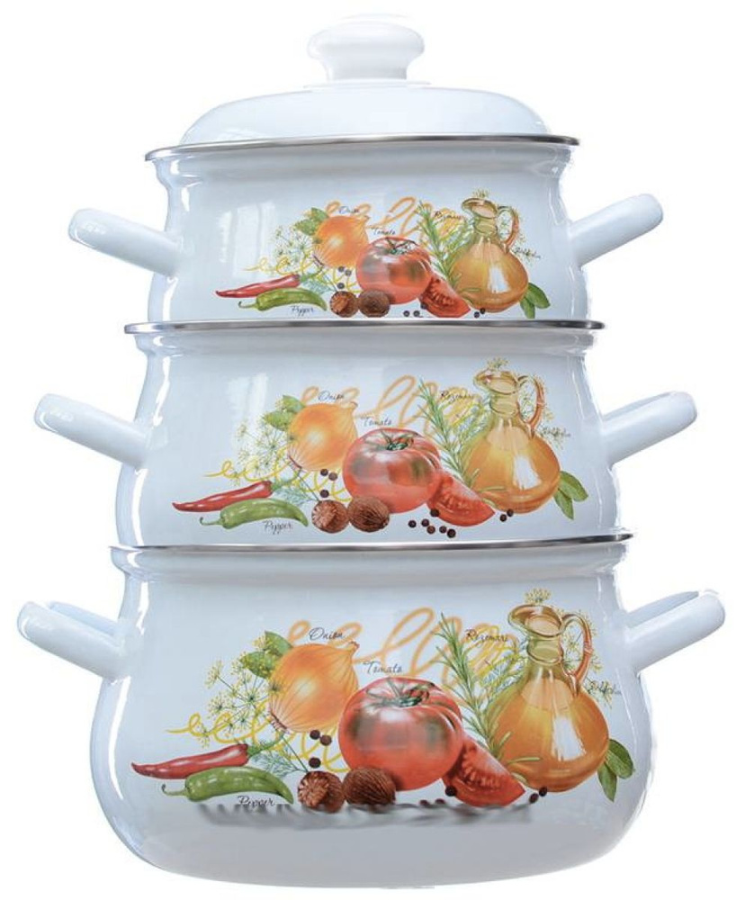 Набор посуды Лысьвенские эмали Итальянская кухня, из эмалированной ...