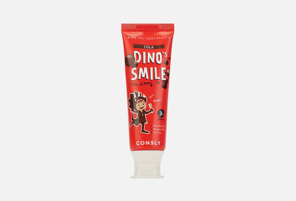 Детская зубная паста / CONSLY, DINO's SMILE Kids Gel Toothpaste / 60мл ...