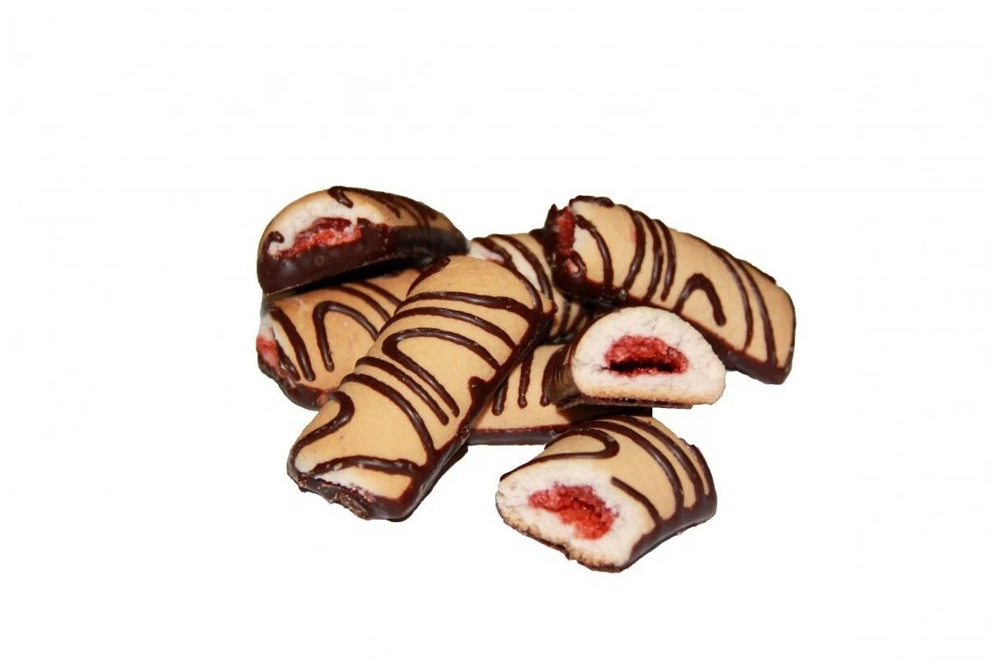 Печенье Сдобное с джемом Малина в шоколадной глазури 2,8 кг.  #1