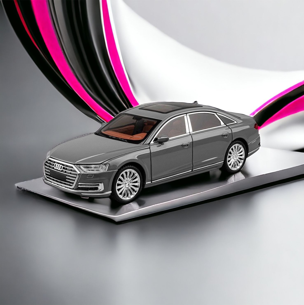 Audi A8 коллекционная металлическая инерционная машинка, модель 1:24 20см  Ауди А8 с открывающимися дверьми, капотом,багажником и звуковыми и  световыми эффектами,цвет серый - купить с доставкой по выгодным ценам в  интернет-магазине OZON (1389473742)