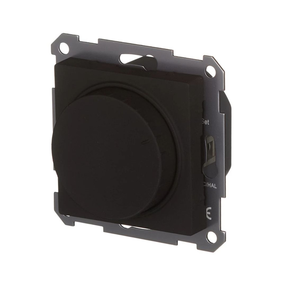 Светорегулятор (диммер) черный (карбон), поворотно-нажимной, 400 Вт ...