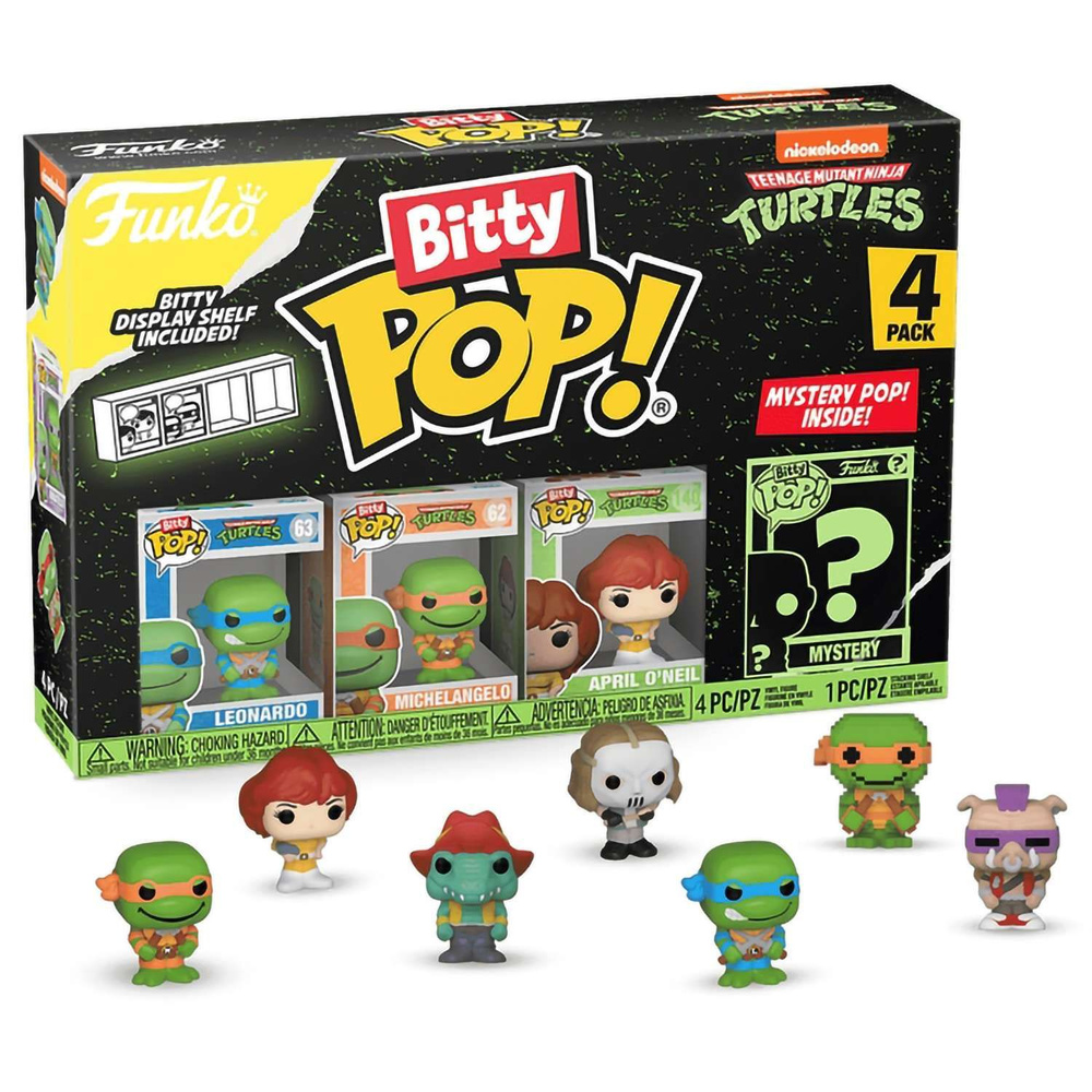 Фигурка Funko Bitty POP! TMNT S1 Leonardo+Michelangelo+April O Neil+Mystery (1 of 4) 4PK 71507  #1