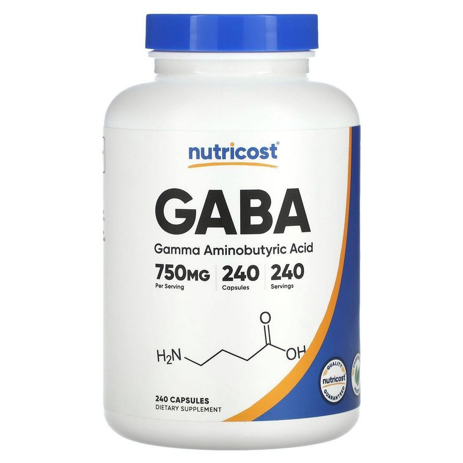 Пищевая добавка Nutricost, ГАМК - гамма-аминомасляная кислота, 750 мг ...