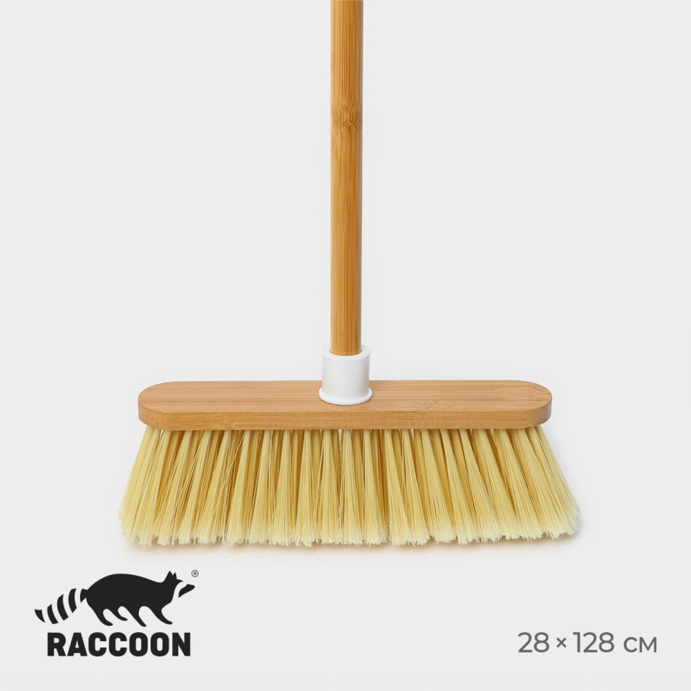Щётка для пола Raccoon Meli, бамбук, 28х128 см, ворс 7 см #1