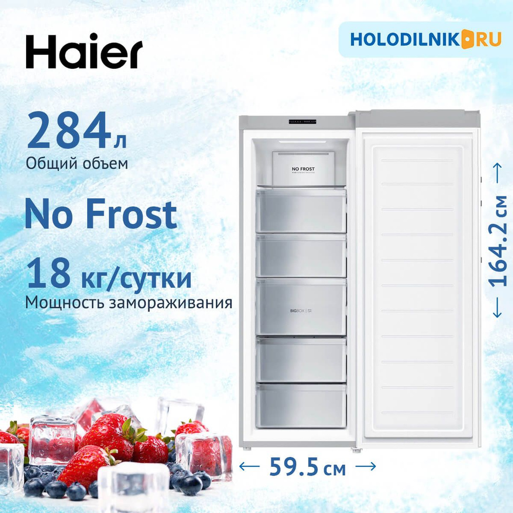 Морозильная камера Haier HF-284SG SILVER по низкой цене: отзывы, фото,  характеристики в интернет-магазине Ozon (803307775)