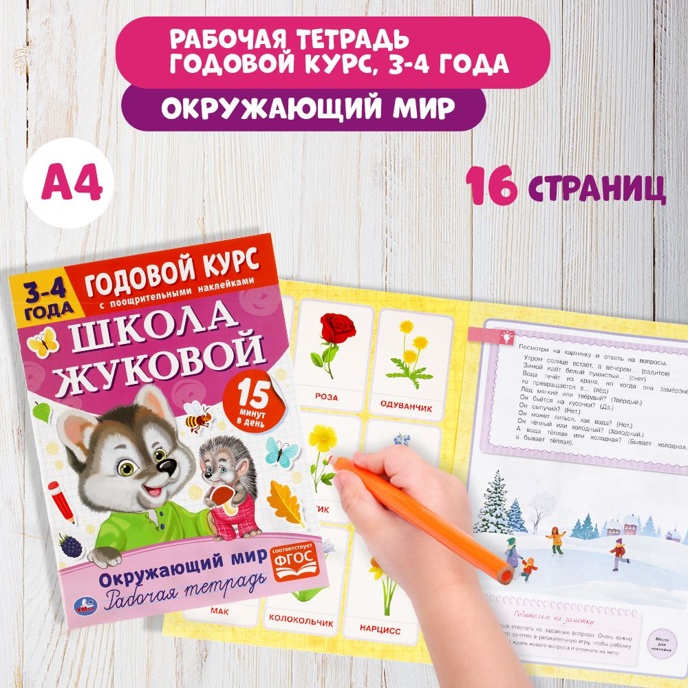 Рабочая тетрадь. Годовой курс. Школа Жуковой 3-4 года. Умка Окружающий мир.