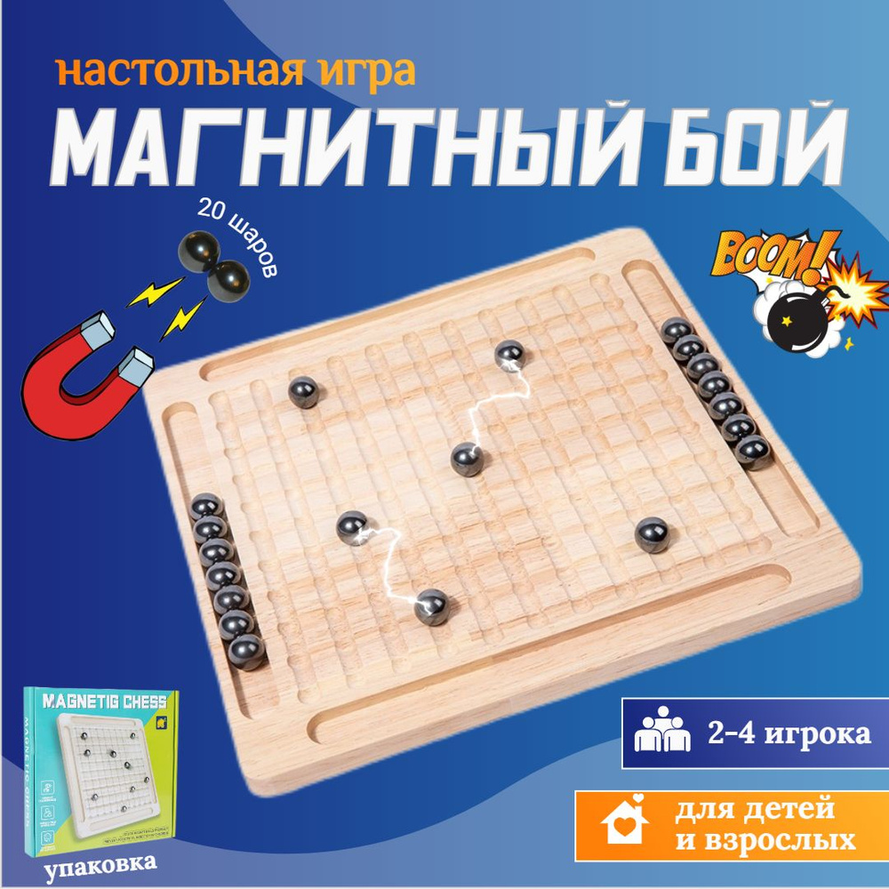 Настольная, логическая игра для детей Magnetic battle chess или магнитный  бой с магнитными шариками - купить с доставкой по выгодным ценам в  интернет-магазине OZON (1519569639)