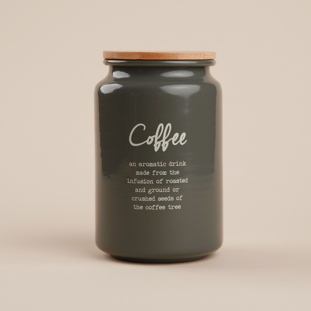 Банка для сыпучих продуктов SL Home "Coffee. Каса Перфекто", размер 9,5х14 см, цвет пыльно-оливковый #1