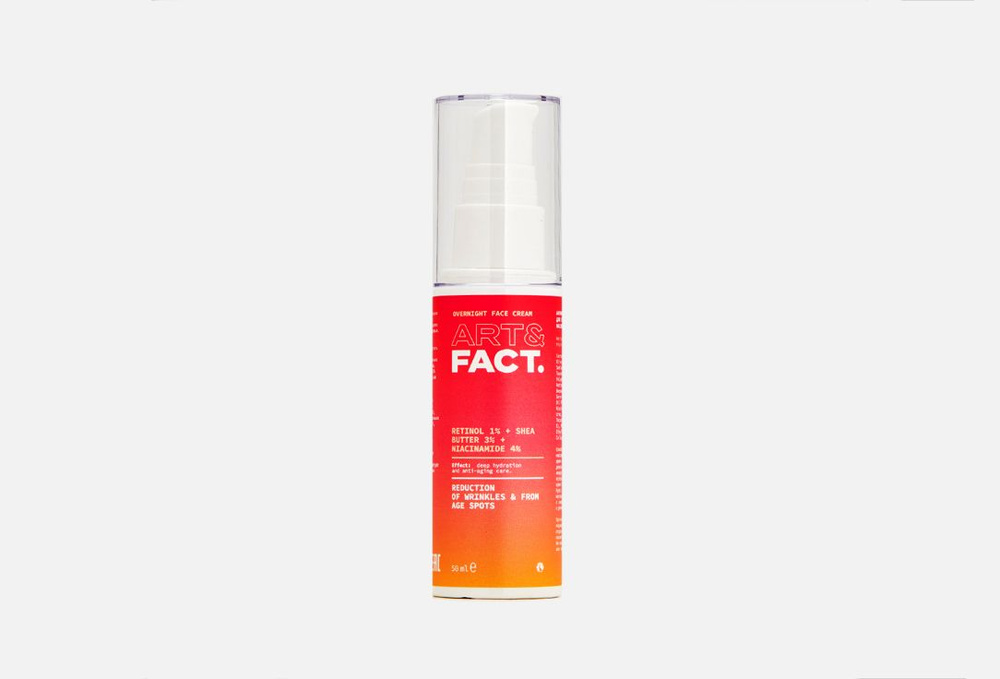 Крем для лица, антивозрастной ночной ART & FACT Retinol 1% + Shea butter 3%, питание и уход, 50мл  #1