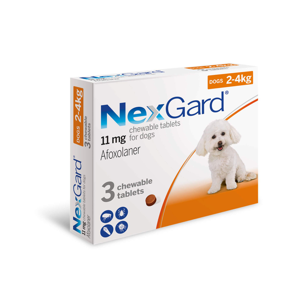 NEXGARD 2-4 кг таблетка от эктопаразитарных заболеваний у собак (02/ ...