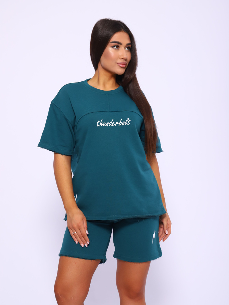 Костюм спортивный Женский Modalina Спортивный с шортами изумрудный ...