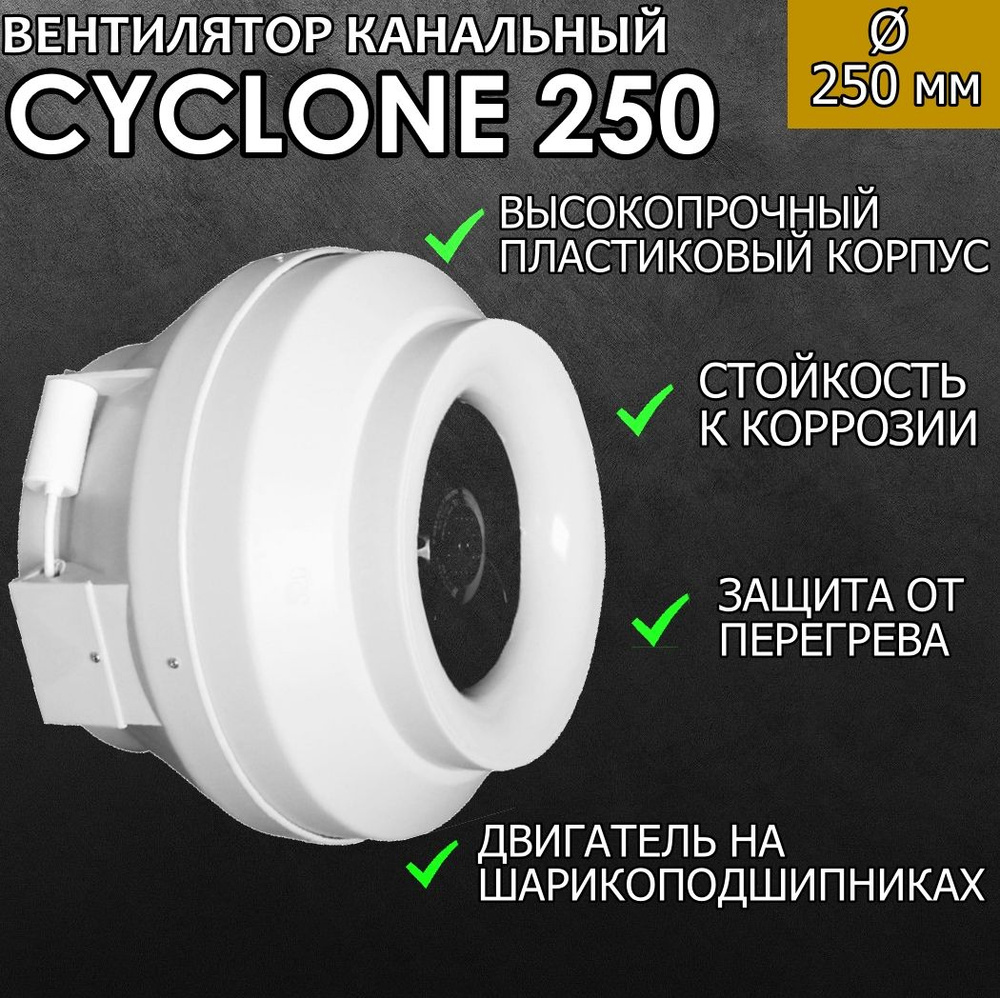 CYCLONE 250 канальный центробежный вентилятор в пластиковом корпусе  #1
