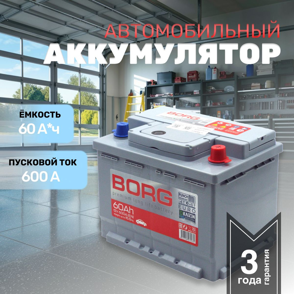 Аккумулятор автомобильный BORG Premium купить по выгодной цене в  интернет-магазине OZON (1045716716)