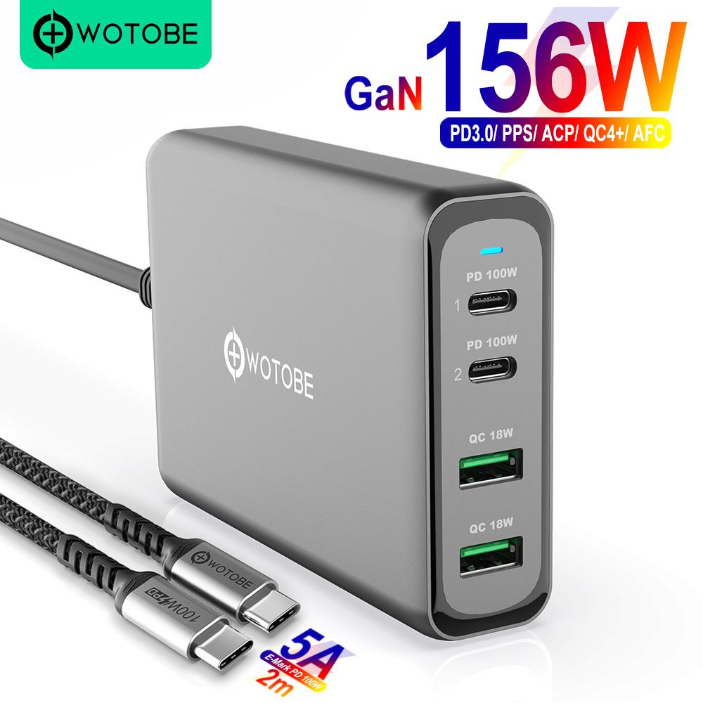 PD - 048PT 156W Зарядная станция нитрида галлия, USB C PD100W ...