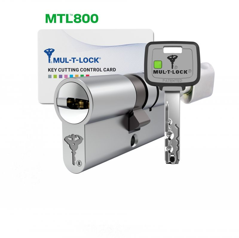 Цилиндр дверной Mul-T-Lock MTL800 (80мм 35Верт.*45) ключ-вертушка, никель  #1