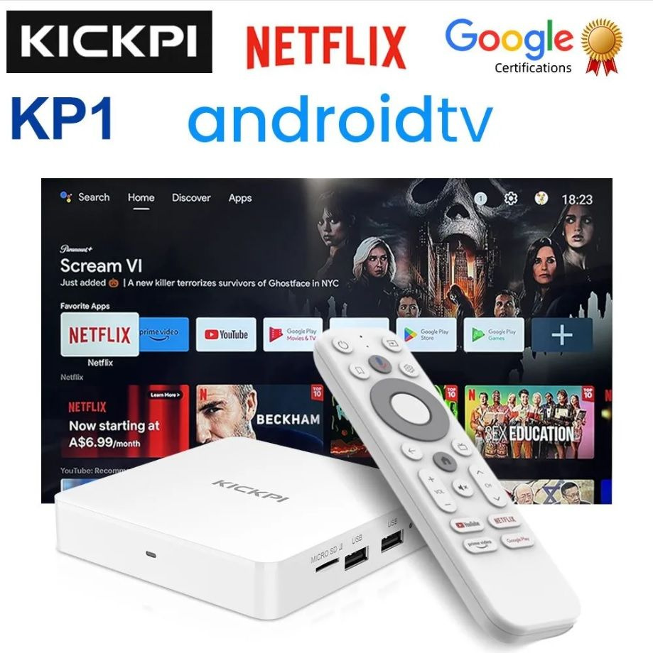 KICKPI Медиаплеер KP1 Android, 2 ГБ/32 ГБ, Wi-Fi, ИК-порт (IrDA), белый #1