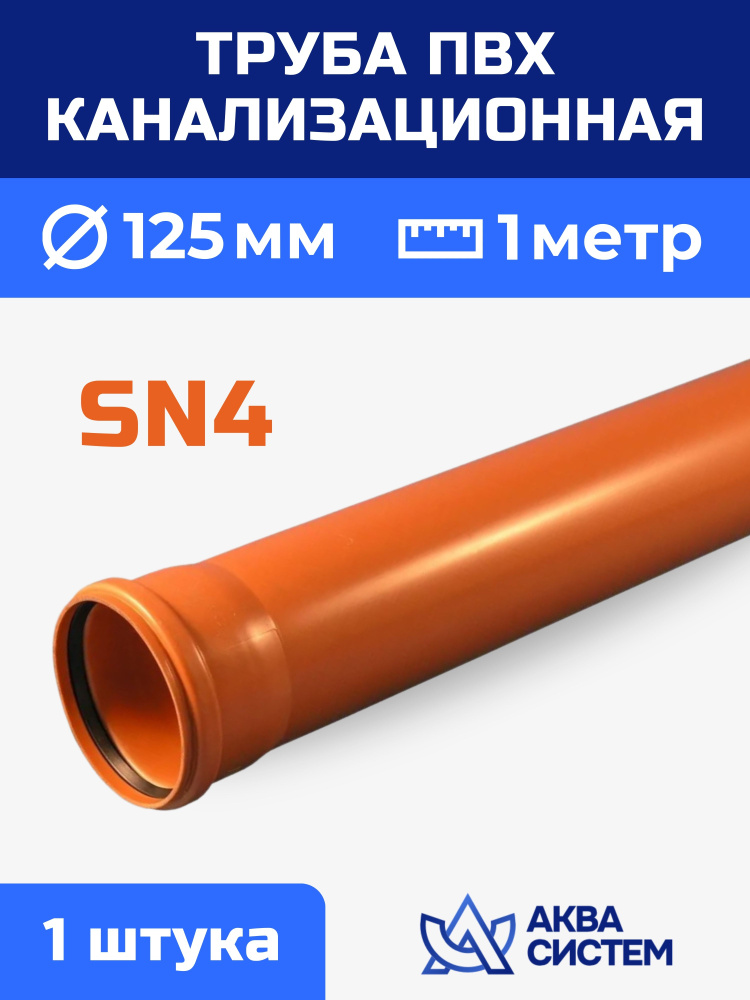 Труба ПВХ 125 мм канализационная 1 (м) , стенка 3,2 мм, SN4 #1