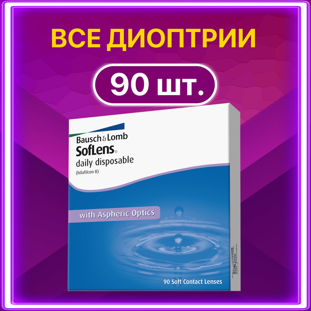 Контактные линзы Bausch + Lomb Soflens Daily Disposable однодневные 90 шт 8.6 -4.75  #1