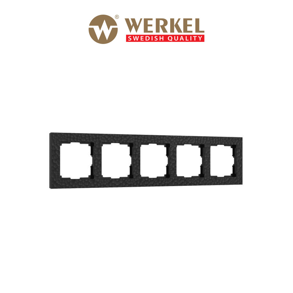 Рамка для выключателей и розеток пластиковая на 5 постов Werkel Hammer W0052408 черная  #1