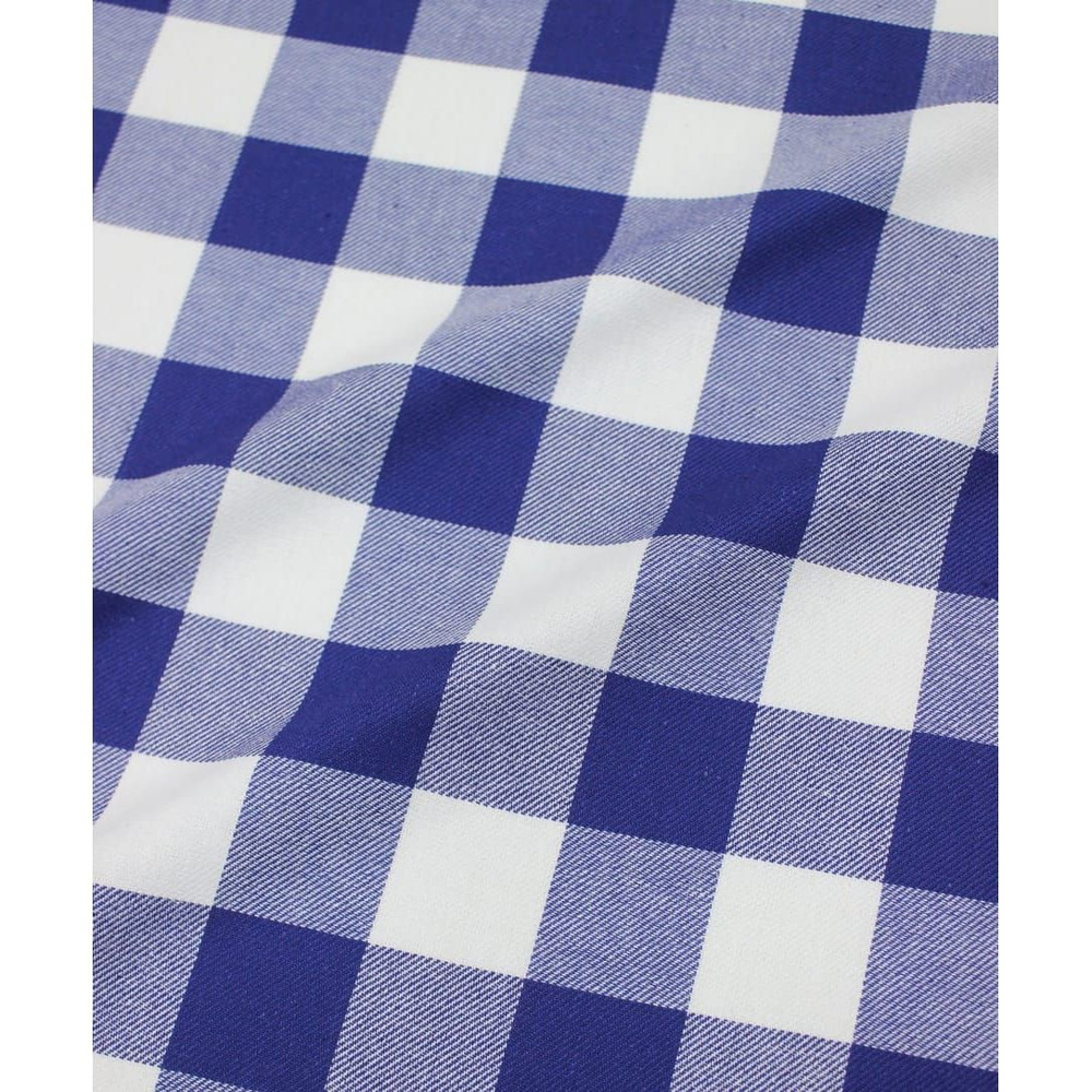 Ткань для шитья(1,5 м) Фуле "Клетка" цв.белый/сине-фиолетовый, ш.1.45м, хлопок-100%, 180гр/м.кв  #1