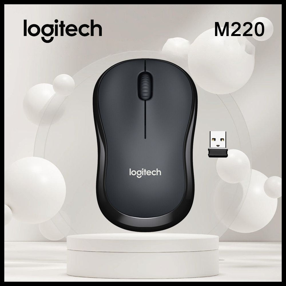 Logitech Мышь беспроводная Logitech M220 Silent, черный #1