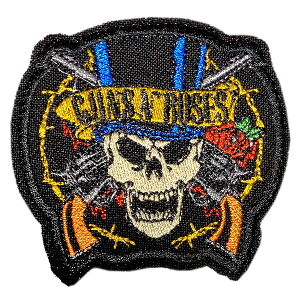 Нашивка, шеврон, патч (patch) Череп два револьвера Guns n roses, размер 7,5*6,5 см  #1