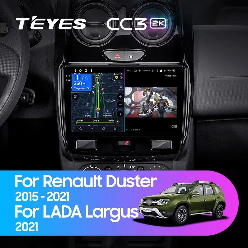 Магнитола Teyes CC3 2K 4-32 Renault Duster 2015 2020/ LADA Largus I 1 2021 9.5" (F2) #1