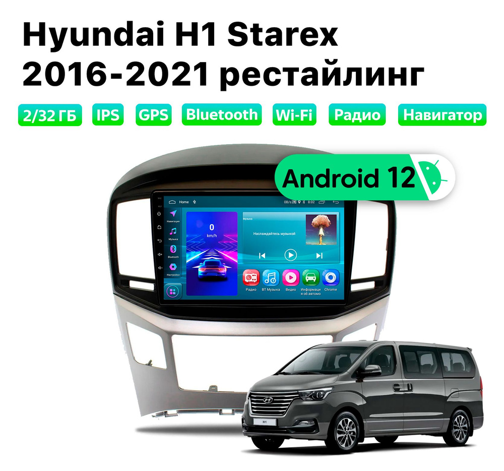 Автомагнитола Hyundai H1 Starex 2016-2021 рест, 2/32 Gb #1