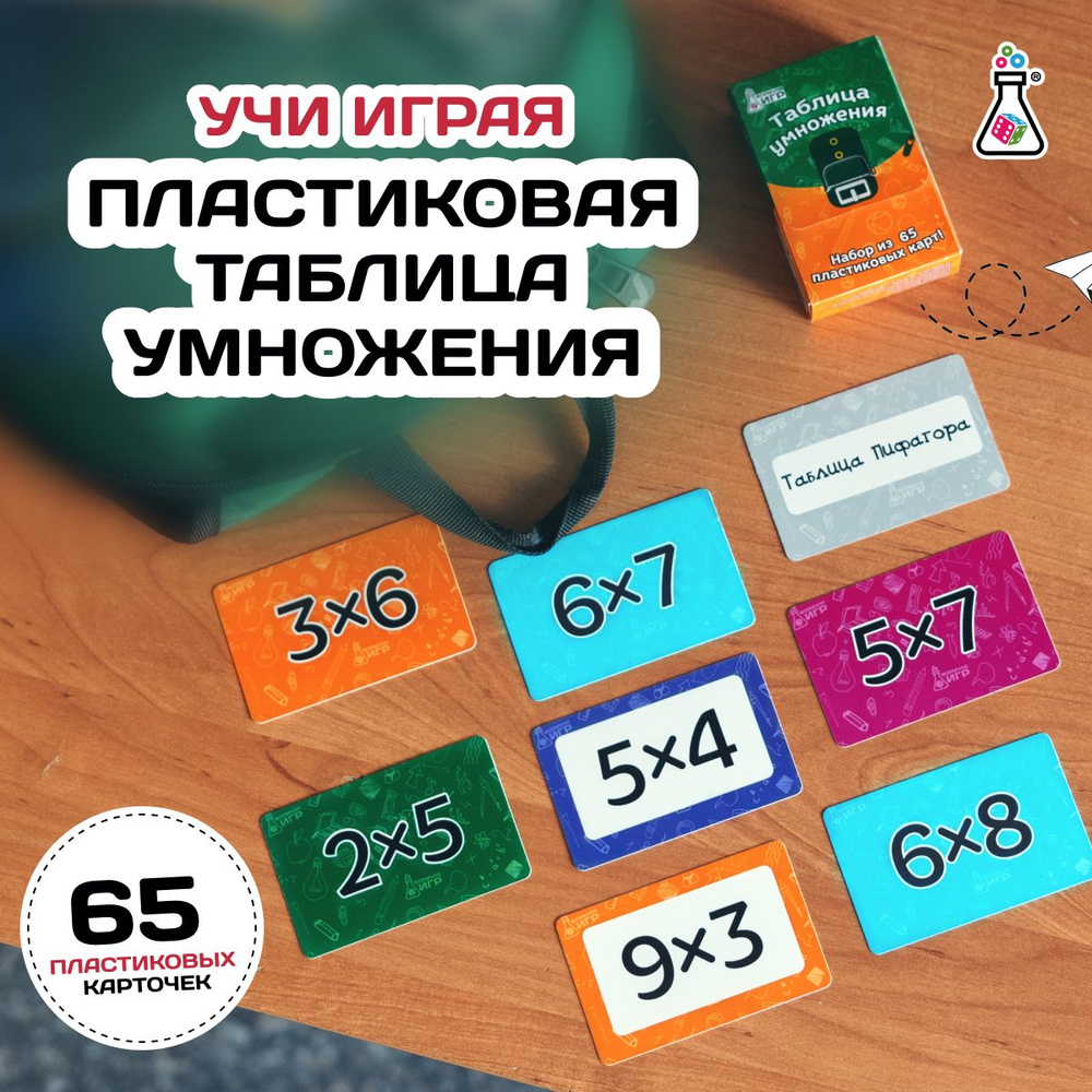 Таблица умножения набор карточек развивающих по математике в школу для  детей, родителей и учителей, учимся считать 1 и 2 класс тренажер с примерами