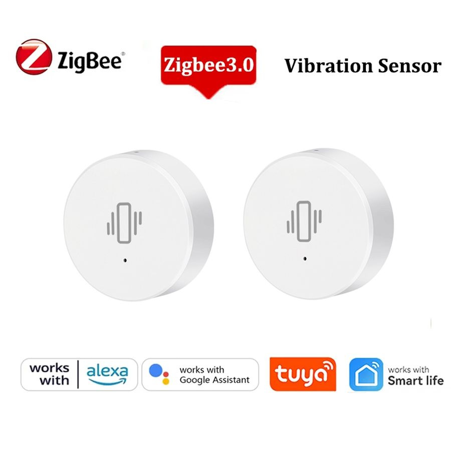 Умный датчик вибрации Tuya Zigbee, обнаружение взлома двери и окна, охранная  сигнализация для умного дома, управление приложением Smart Life, белый  купить по доступной цене с доставкой в интернет-магазине OZON (1605215893)