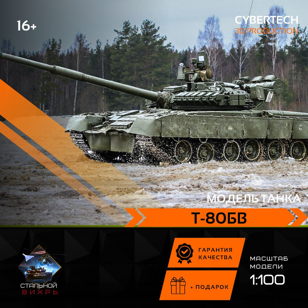 Модель танка Т-80БВ 1:100 #1