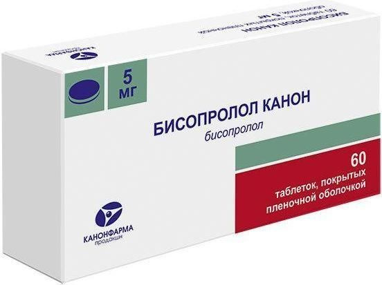 Бисопролол Канон, таблетки покрыт, плен, об, 5 мг, 60 шт, — купить в ...