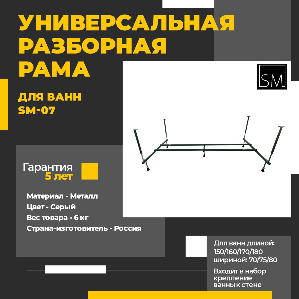 Универсальная разборная рама для ванн SM-07 #1