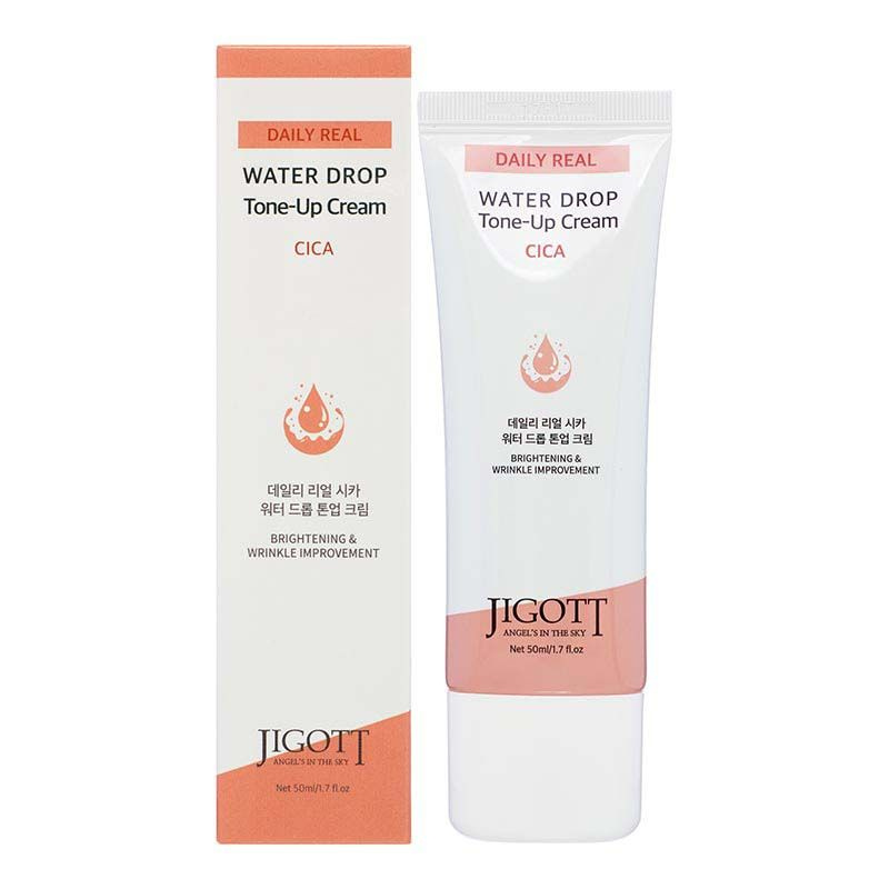 Увлажняющий крем для лица с экстрактом азиатской центеллы JIGOTT Daily Real Cica Water Drop Tone Up Cream #1