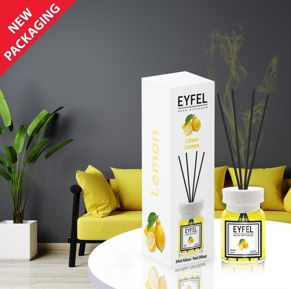 EYFEL PERFUME Диффузор Лимон, 120 мл, ароматический диффузор для дома с палочками  #1