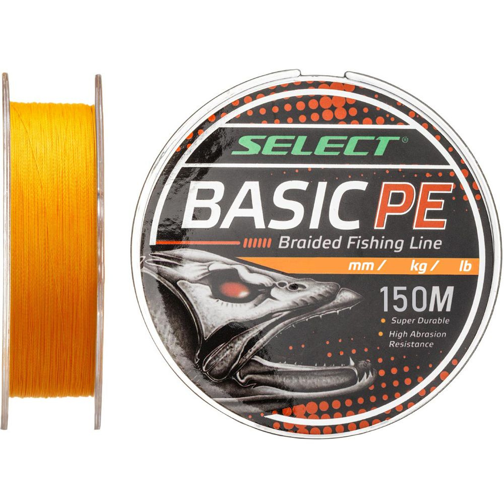 Шнур Select Basic PE 4x 150м (оранжевый) #1.7/0.20мм 28Lb/12.7кг #1