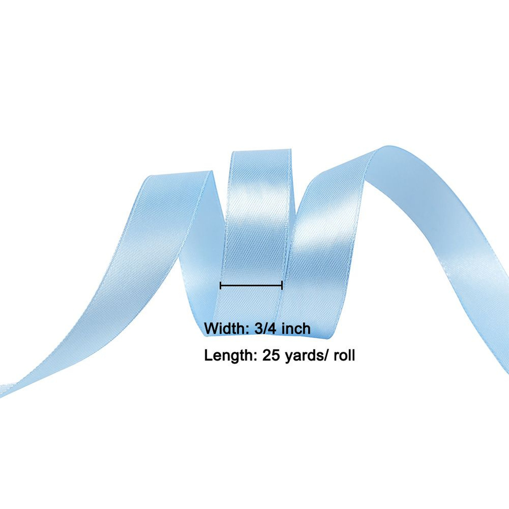 Лента, ширина 20 мм * длина 23 метра, светло-голубая, для упаковки подарков, шитья, рукоделия и творчества #1