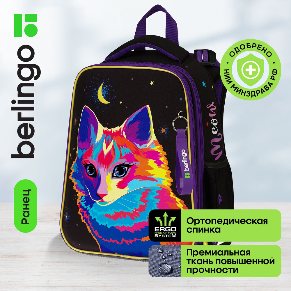 Ранец Berlingo Expert "Astro Cat" 37*28*16см, 2 отделения, 2 кармана, анатомическая спинка  #1