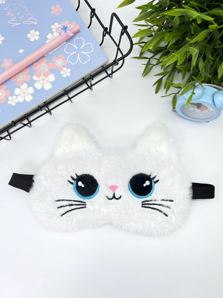 Маска для сна "Cute cat", white #1