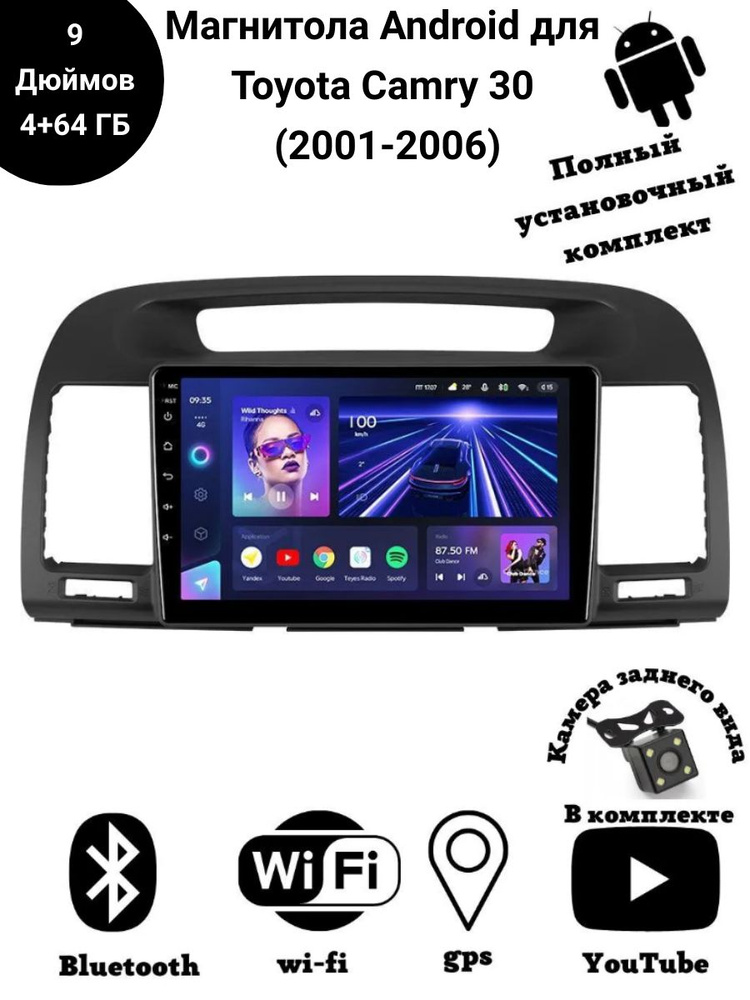 Магнитола 2-Din на Android для Toyota Camry 2001-2006 #1