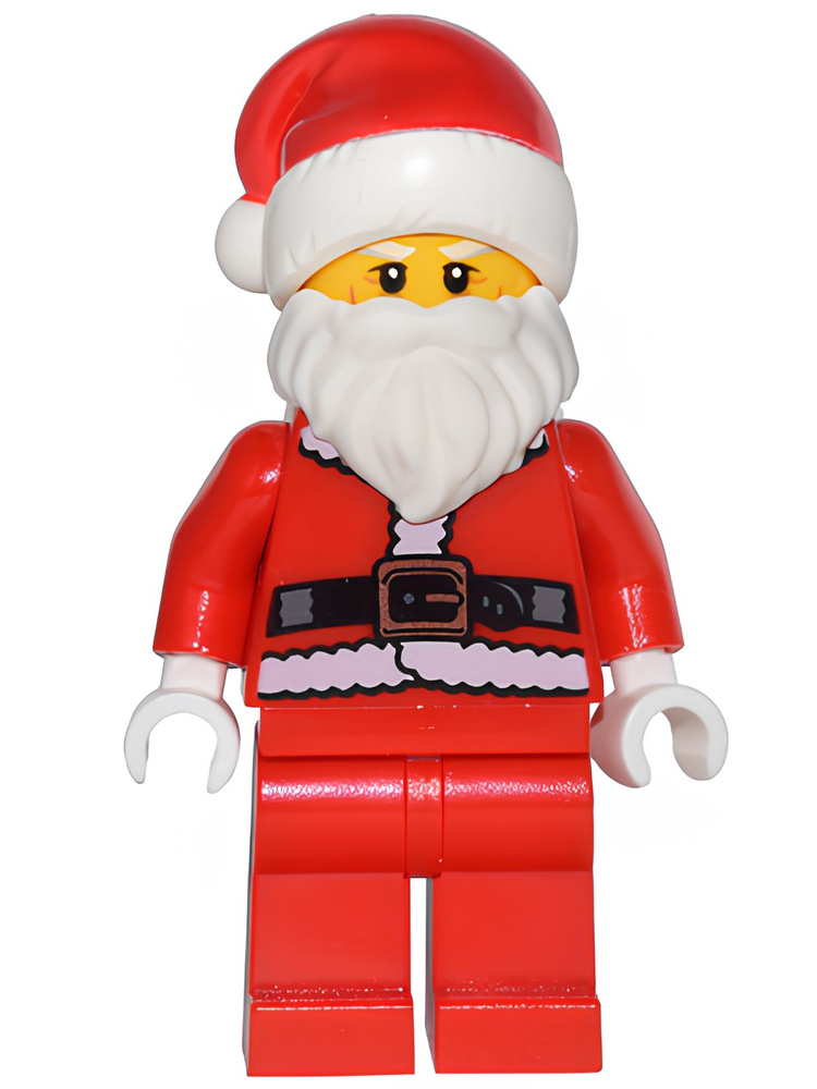 Минифигурка LEGO Santa, Red Legs, Fur Lined Jacket, White Eyebrows, Wrinkles hol082 #1