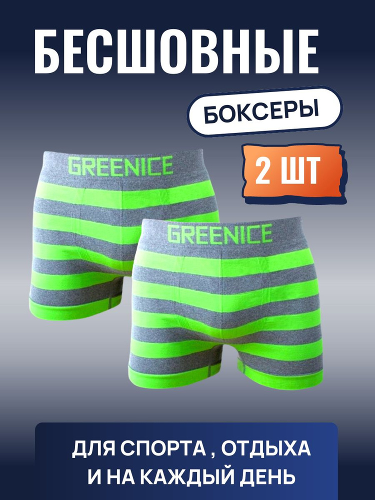 Комплект трусов боксеры GREENICE Нижнее белье, 2 шт #1