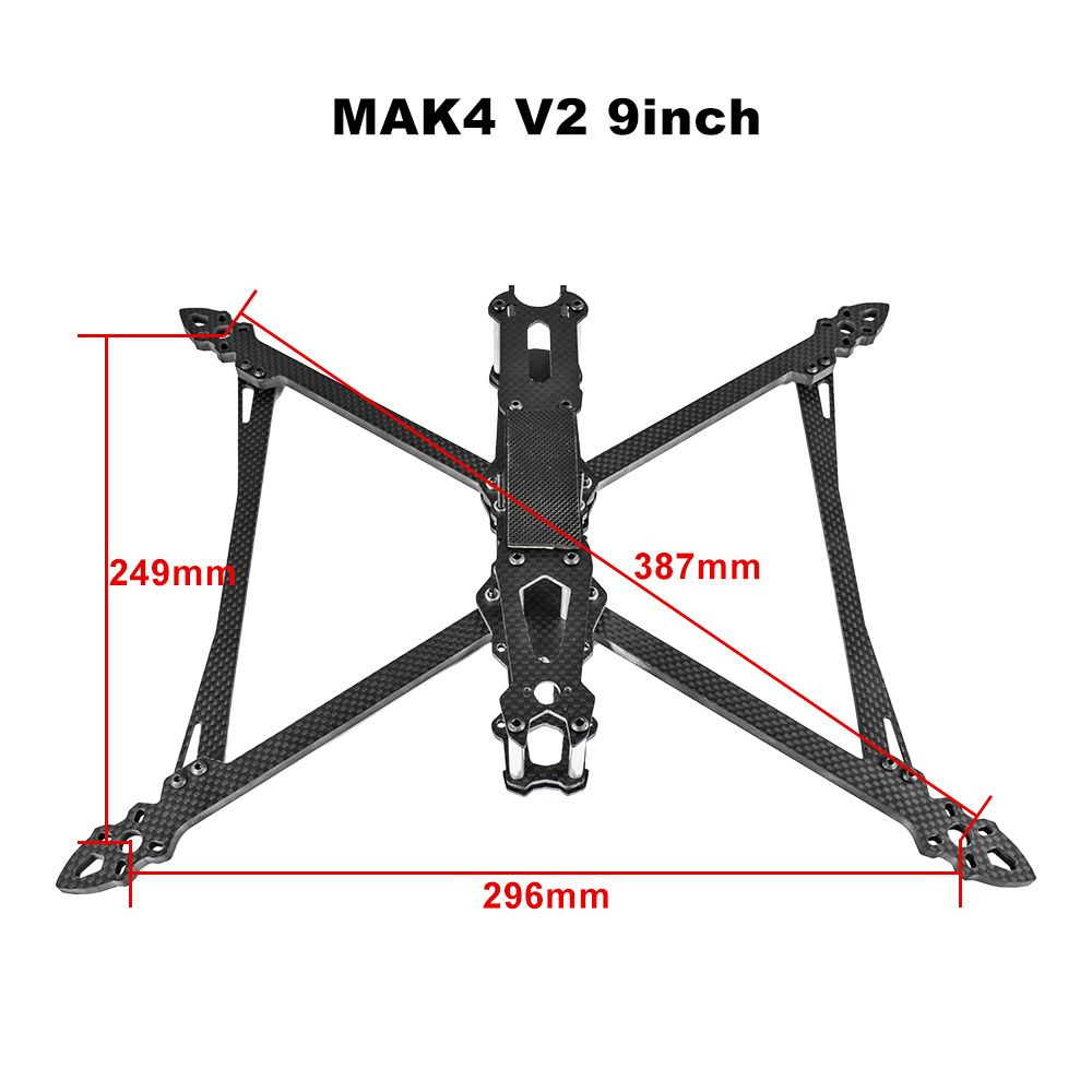 9IMOD MAK4 V2 7 8 9 10 дюймов 295 367 387 427 мм 3K углеродное волокно 6 мм рычаг для  #1