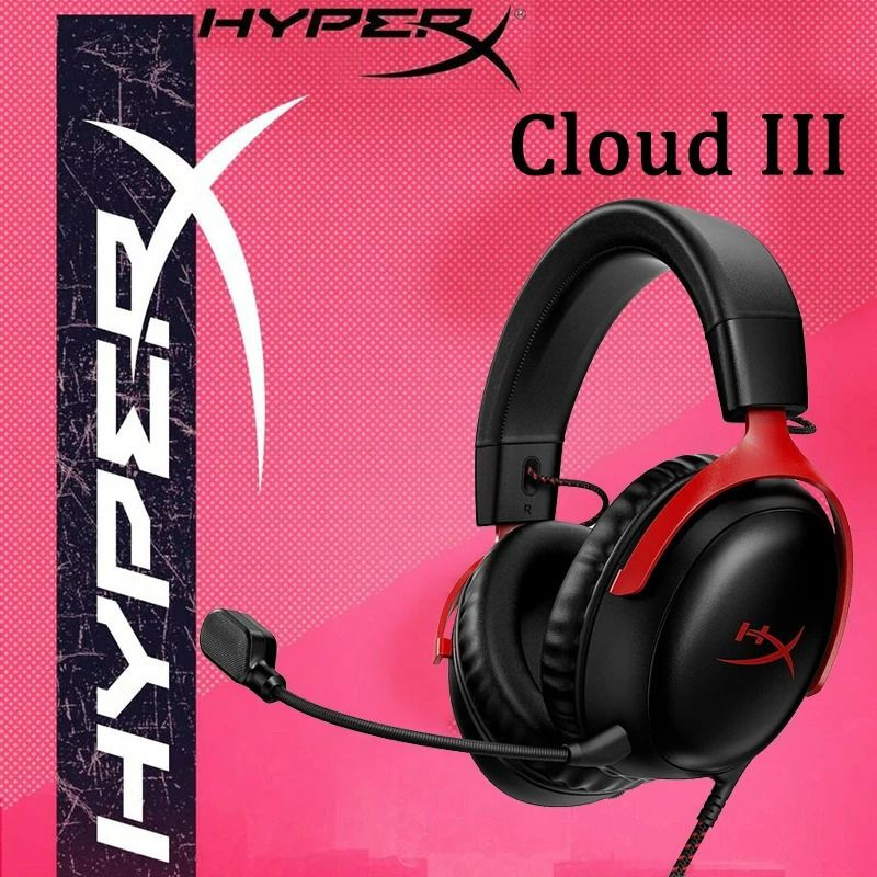 HyperX Наушники проводные с микрофоном, красный #1