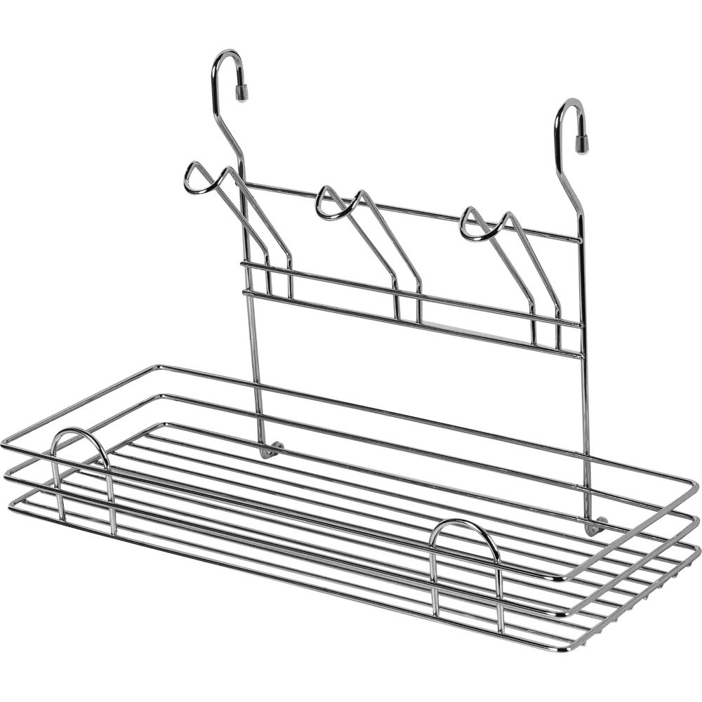 Держатель бокалов с полкой 39x17.5x26.5 см сталь цвет хром #1