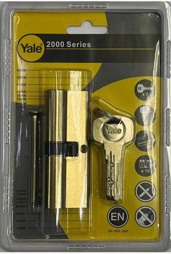 Цилиндровый механизм Yale 2000 Series (L80 40/40) золотистый #1