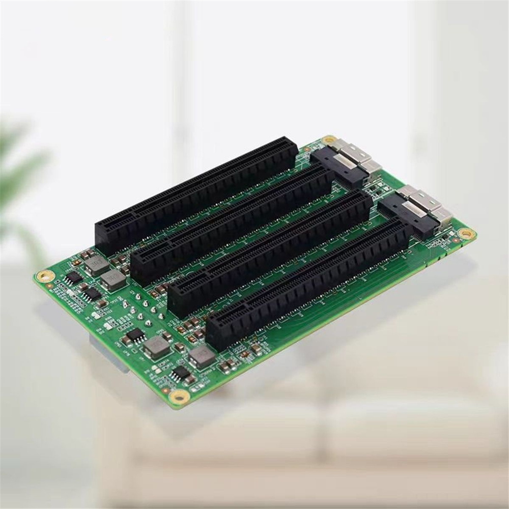 Плата адаптера 2 порта SFF-8654 на 4 слота PCIe X16 #1