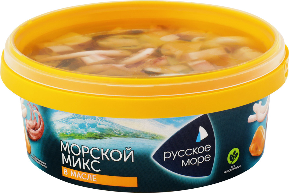 Коктейль РУССКОЕ МОРЕ Морской микс из морепродуктов в растит масле, 300г  #1