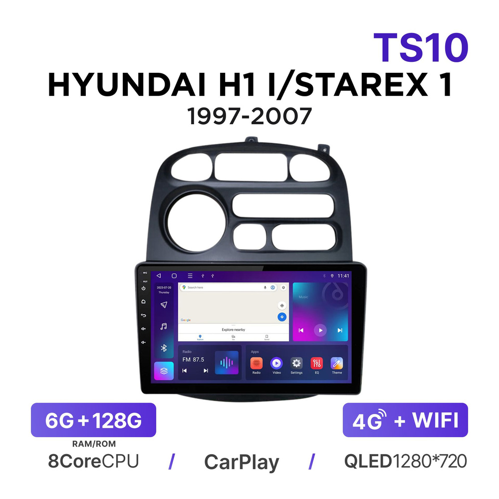 Магнитола Mekede TS10 6-128 Гб Android для Hyundai H1 I / Starex I (A1) (1997-2007) / Автомагнитола Андроид #1