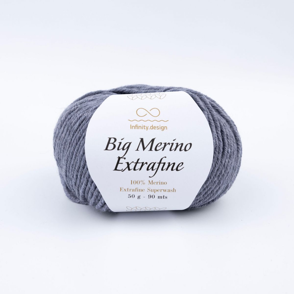 Пряжа для вязания Infinity Design Big Merino Extrafine (1042 Gray) 10 мотков по 50 г/95 м  #1